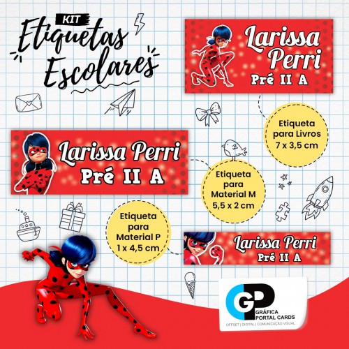 CARTELA ADESIVA DE ETIQUETAS ESCOLARES EM VINIL