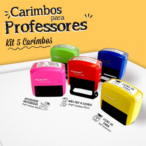 KIT DE CARIMBOS AUTOMÁTICOS PARA PROFESSORES