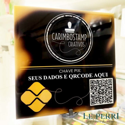 PLACA PIX DE AZULEJO PARA RECEPÇÃO