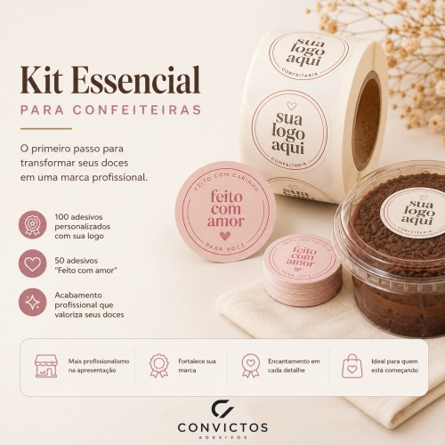 Kit Essencial para Confeiteiras | Adesivos Personalizados para Doces - Barueri
